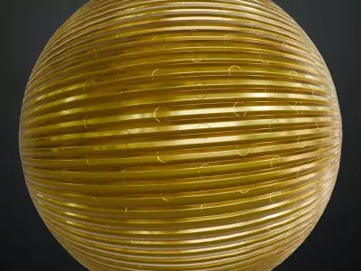 Golden Corrugated Metal Grill Texture PBR Seamless Texture