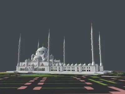 Sheikh Zayed Masjid Fujairah 3D Model Low-poly 3D model