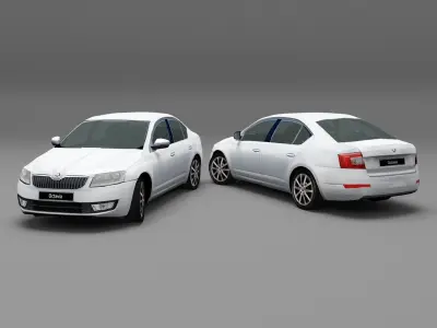 Skoda Octavia 2013 Low-poly 3D model