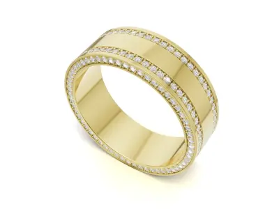 Mens Diamond Wedding Eternity Band 3D print model