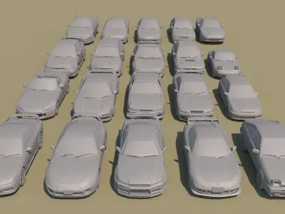 JDM cars  Low-poly 3D model