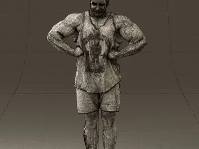 Bodybuilder in green shirt 0783 3D model