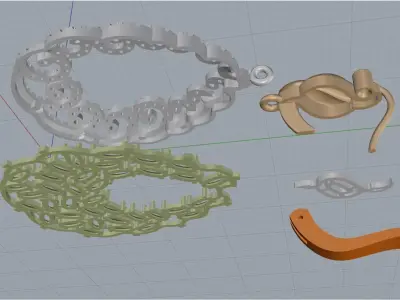 Earrings  elegant  3D print model