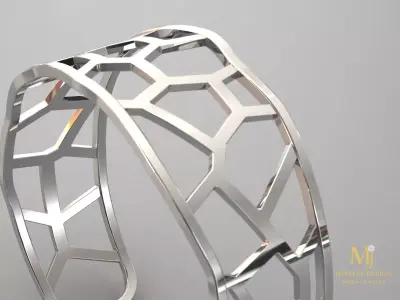Geometric Honeycomb Bracelet 3D Model Medium Size 3D print model