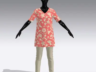 Female Cloth Dress Low-poly 3D model get