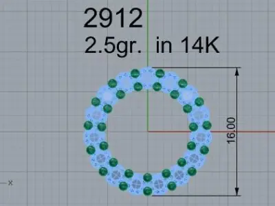 Circle Diamond Pendant 2912 3D print model