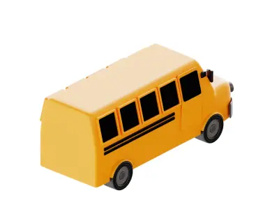 3D Bus School 3D model