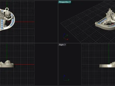 My Angel Letter Pendant Necklace 3D print model