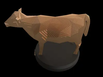 Parametric Cow Low-poly 3D model