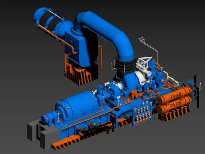 SCI FI turbine generator Low-poly 3D model