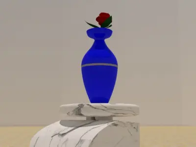 The Iconic Horse Table With Flower Vase 3D model