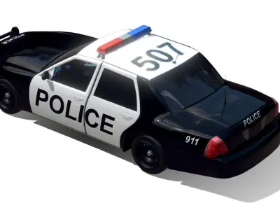 Police car 3d Low-poly 3D model