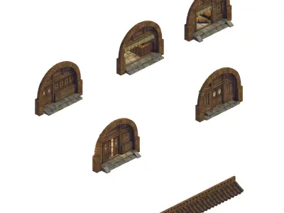 Game Mountain building - cave dwelling 3D model