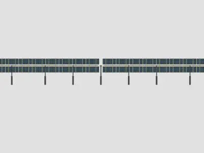 Solar Tracker Table 2x10x2-55-0-55 Degree 3D model