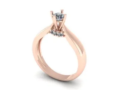 Solitair ring 3D print model