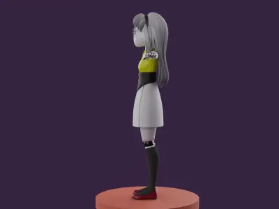 Sci fi Robot Girl - READY TO RIG Low-poly 3D model
