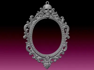 Gothic Skull Frame 3D print model