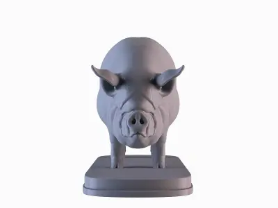 Middle White Pig 3D print model