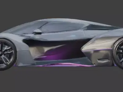 Luxury Silver sport Hypercar 3D Model Low-poly 3D model