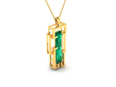 Solitaire Women Pendants 3dm STL OBJ FBX Render Details 3D print model 11