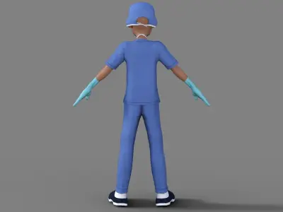 3D Cartoon Doctor Man 3D model
