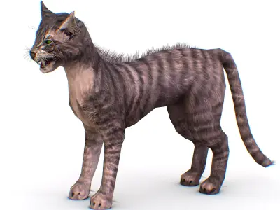 LowPoly Monster Cat Low-poly 3D model