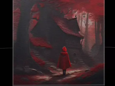 Red Riding Hood Four Painting  Low-poly 3D model