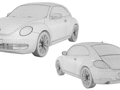 Volkswagen Beetle BLENDER 3D Model Cycles 3D model