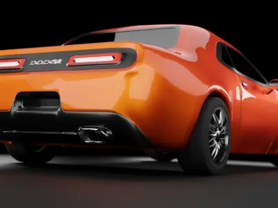 Dodge-challenger exterior Low-poly 3D model