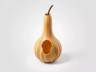 Carved Gourd Home Decor Ornament Low-poly 3D model