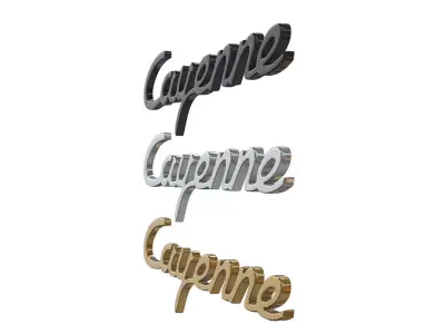 Cayenne nameplate Porsche  3D print model