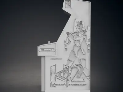Killer Instinct 2 Arcade Cabinet with Lithophane 3D print model