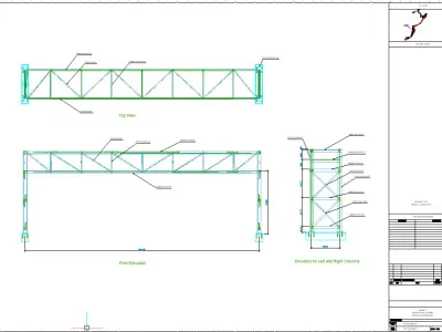 Pipe bridge 3 levels 21m long 3400mm wide 6200mm clearance 3D model
