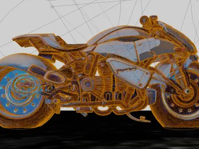 NovaBlade Futuristic Motorcycle 3D Model 3D model