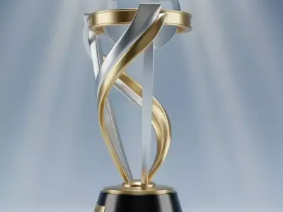 Elegantly Designed Global Achievement Trophy 3D model