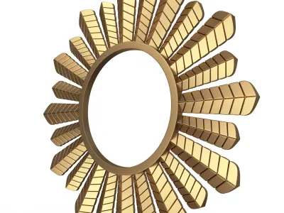 Leaf Round Mirror 02 Low-poly 3D model