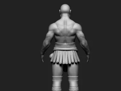 kratos old man with beard 3D model