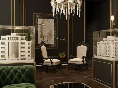 Classic Interior Luxury 3ds Max Corona Renderer Low-poly 3D model