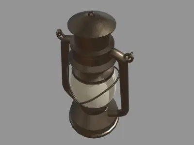 Old Lamp 01 Low-poly 3D model