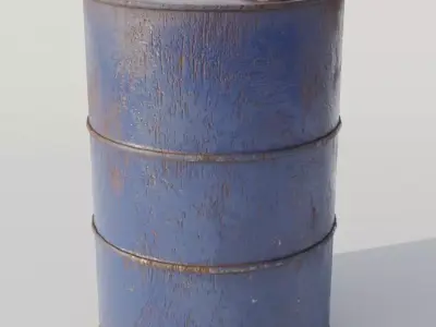 Old Metal Barrel Low-poly 3D model