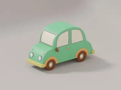 Cartoon Low Poly Car 3D model