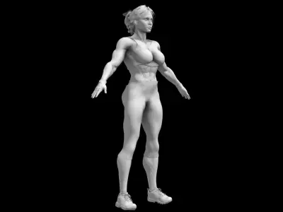 Caucasian Fitness Trainer Girl 3D model