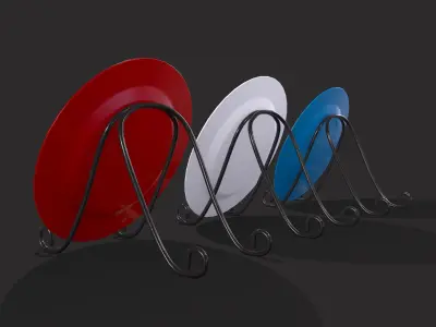 Valentines Day Decoration Plates Low-poly 3D model