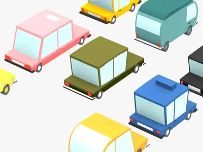 Low poly Car pack 2 Low-poly 3D model