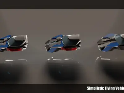 Simplistic Flying Vehicle 013 Low-poly 3D model