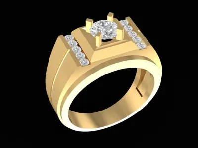 Luxury Multi Stone Diamond Men Ring 1545 3D print model