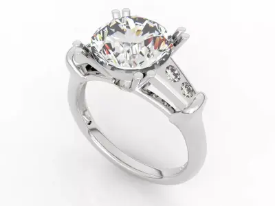 2 Carat Diamond Ring 3D print model