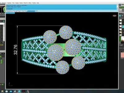 Elegant Multi Cluster Pave Flower Ring for Women  3514 3D print model