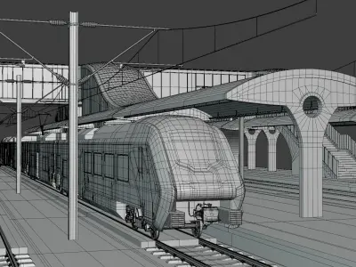 Station with Hitachi HTR 412 II 3D model
