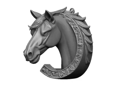 horse with horse shoe 3D print model